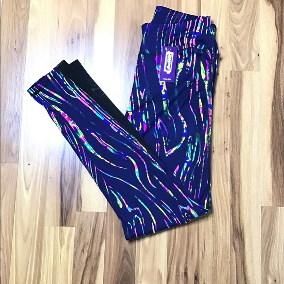 Navy blue print active leggings S/M - Picture 1 of 6